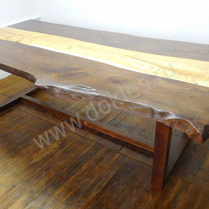 Стол обеденный с декоративной врезкой из ясеня, 700*1000*2300